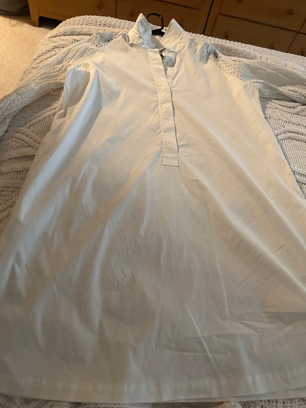 Chico's White Short-Sleeve Stand Collar Button-Front Shirt